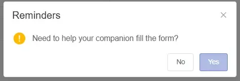 Add companion reminder dialog