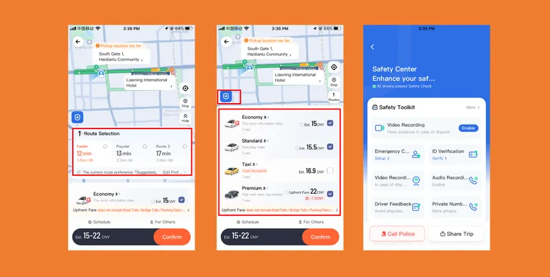 Choose a route and ride type