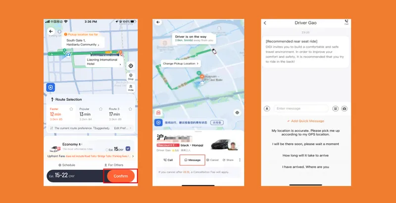 Confirm and request a ride