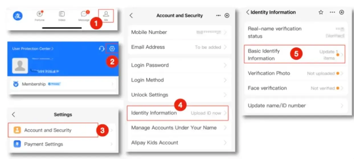 Enter the real-name authentication page