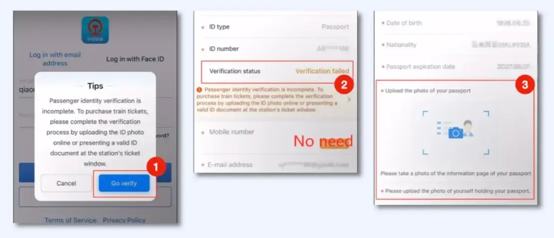 Upload passport photos