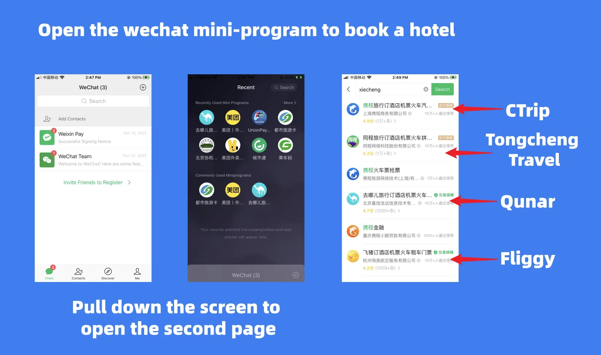 Book hotels in China with a WeChat mini program